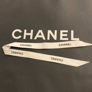 Chanel white ribbon